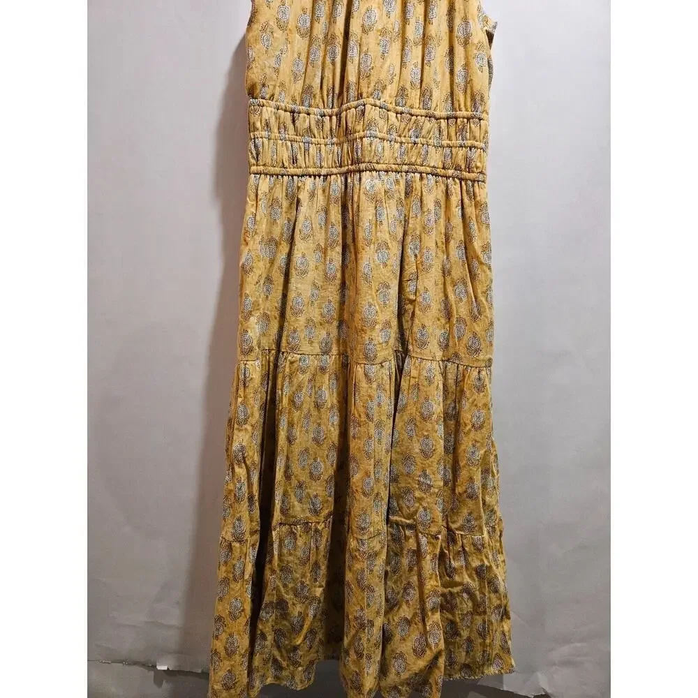 Anthropologie Yellow Floral Midi Dress - Picture 3 of 9